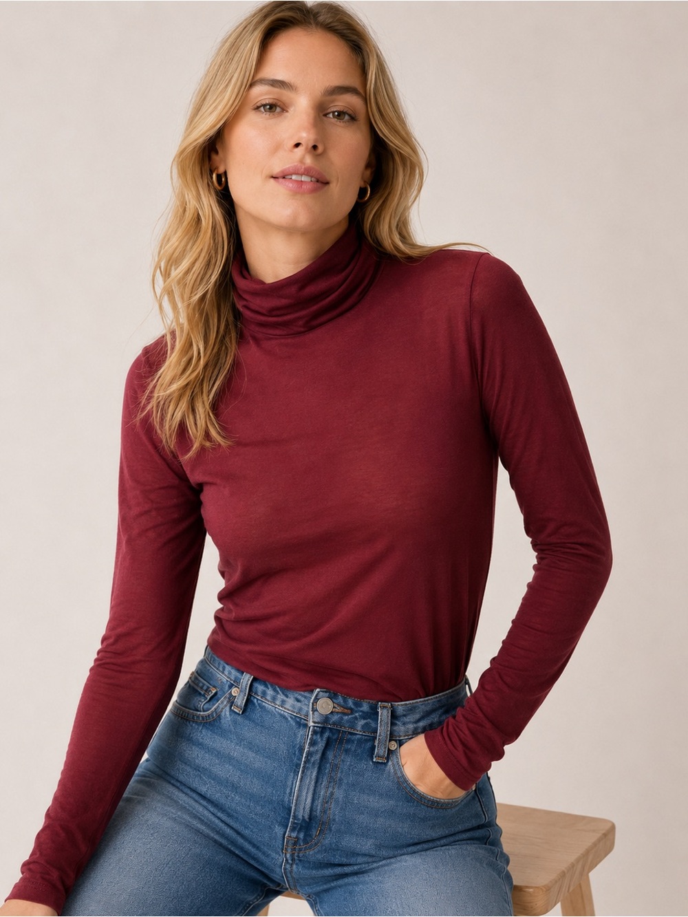 J. Crew Maroon Feather Jersey Top Vivid Mulberry